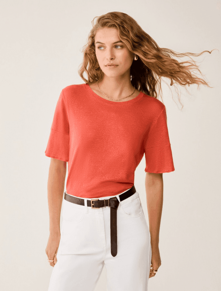 PENNYBLACK t-shirt in jersey di lino donna aragosta - 2