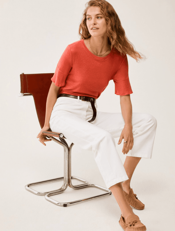 PENNYBLACK t-shirt in jersey di lino donna aragosta - 4