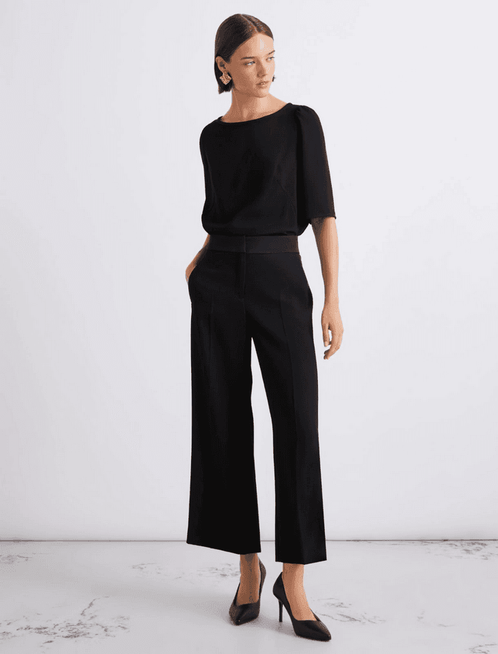 MARELLA pantalone in satin donna nero - 4