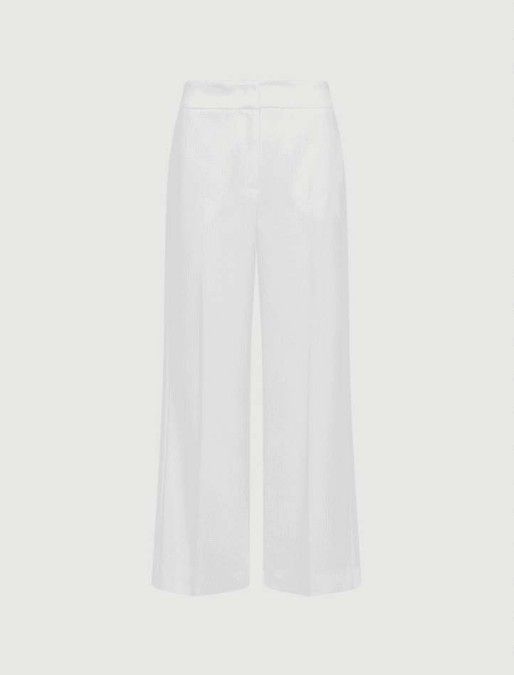 MARELLA pantalone in satin donna bianco lana - 6