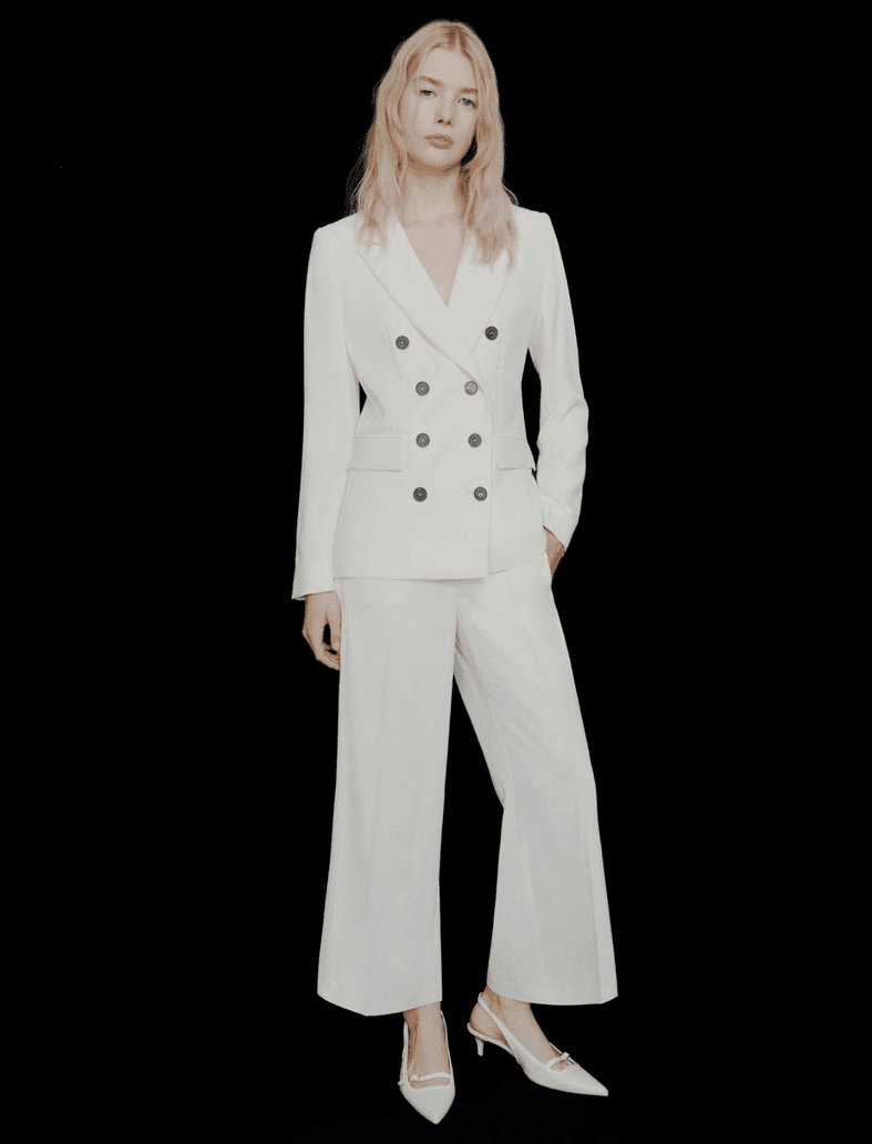 MARELLA pantalone in satin donna bianco lana - 2