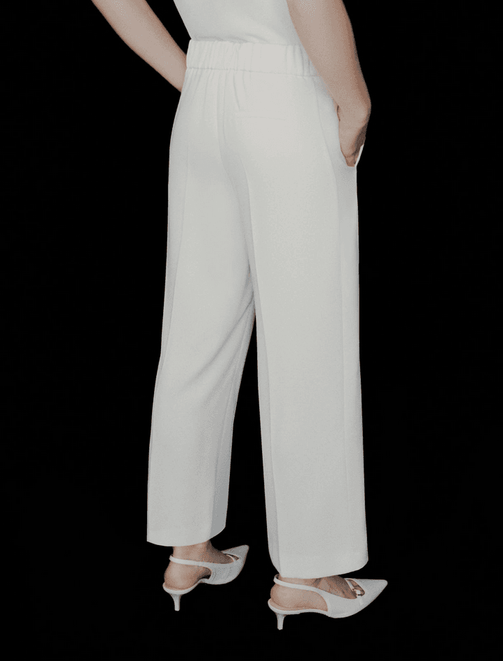 MARELLA pantalone in satin donna bianco lana - 5