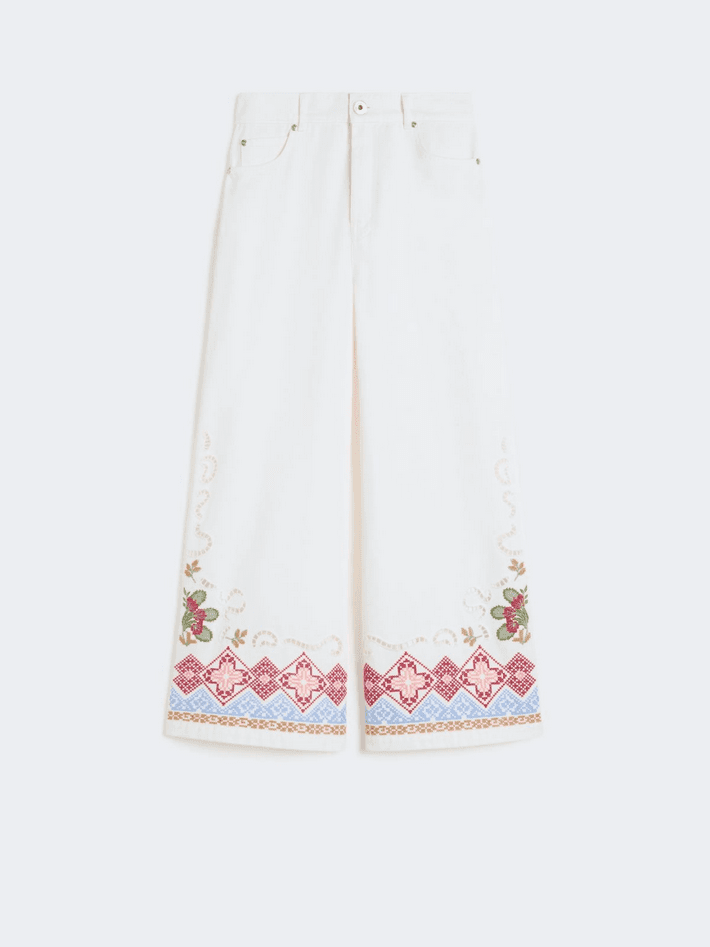 MAX MARA pantalone in bull donna bianco - 6