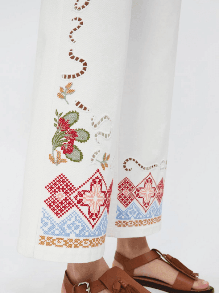 MAX MARA pantalone in bull donna bianco - 2