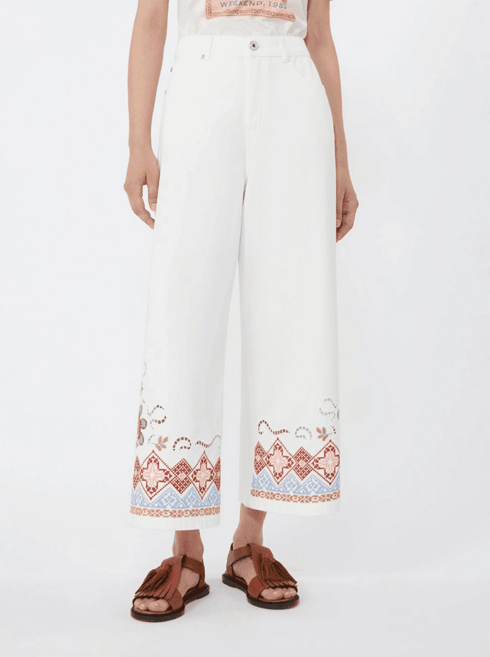MAX MARA pantalone in bull donna bianco - 3