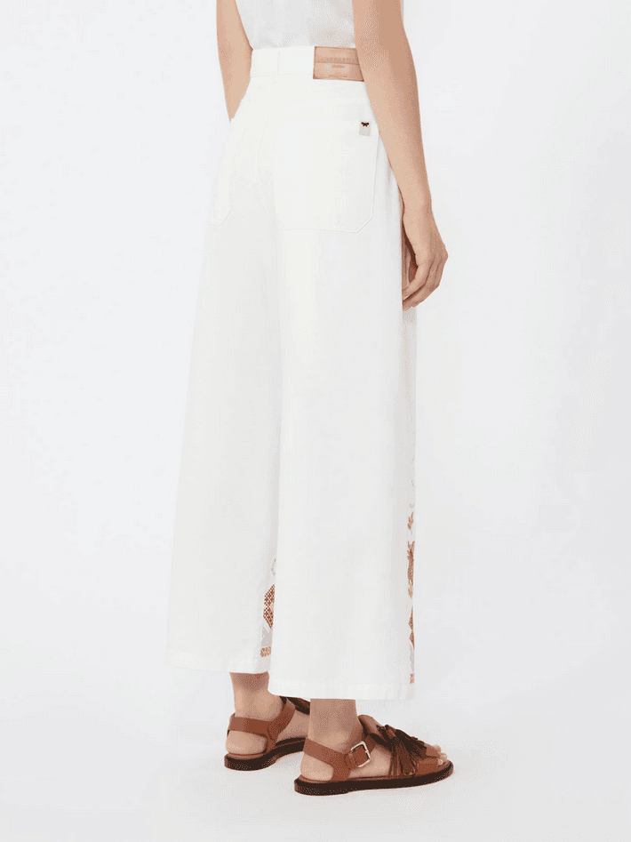 MAX MARA pantalone in bull donna bianco - 4