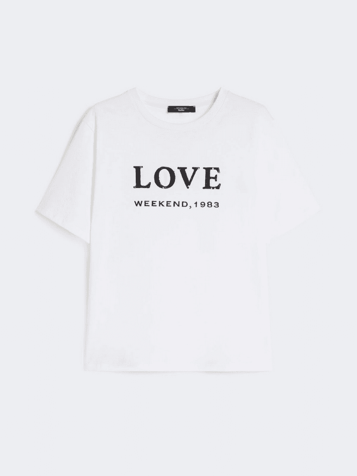 MAX MARA t-shirt con stampa e ricami donna bianco - 6
