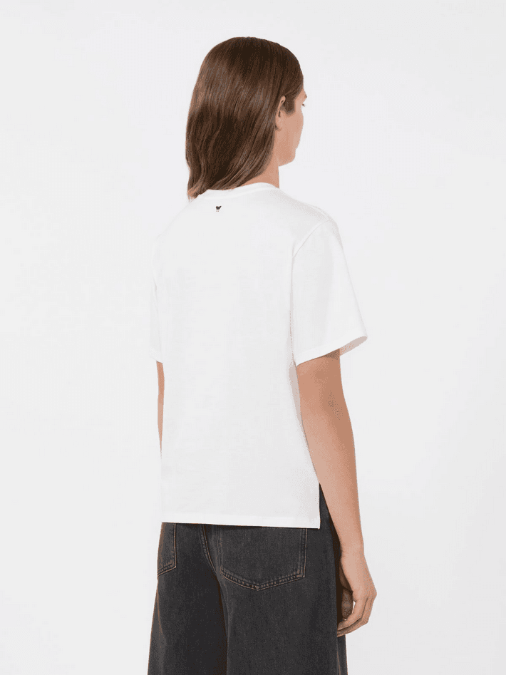 MAX MARA t-shirt con stampa e ricami donna bianco - 5