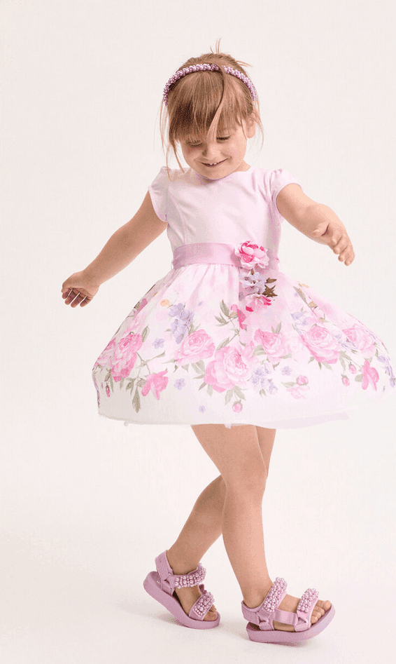MONNALISA abito floreale bambina rosa - 4