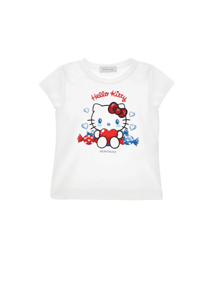 MONNALISA t-shirt hello kitty bambina bianco - 5