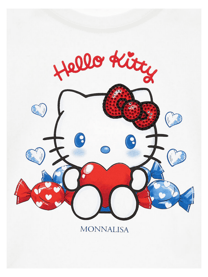 MONNALISA t-shirt hello kitty bambina bianco - 2