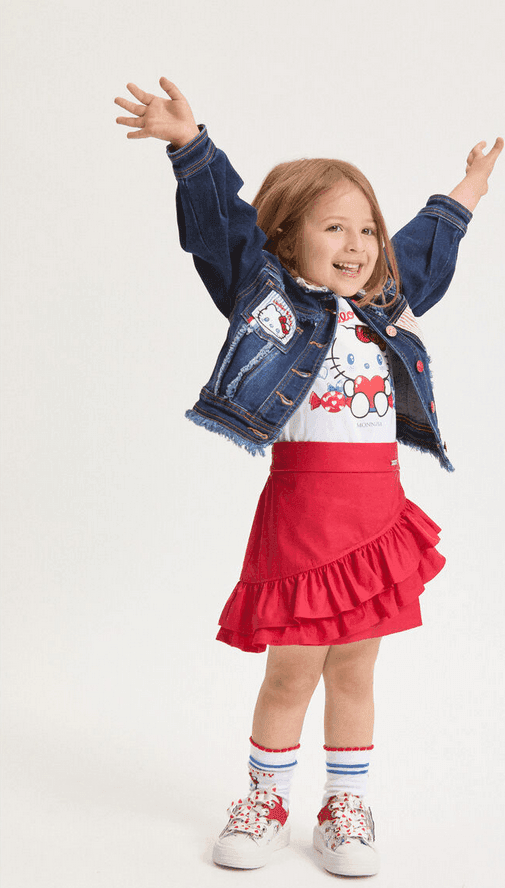 MONNALISA t-shirt hello kitty bambina bianco - 3