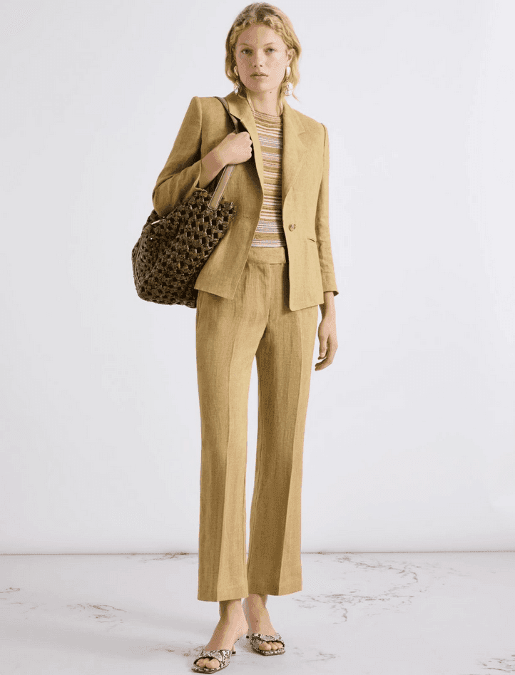 MARELLA pantalone in lino donna kaki - 2