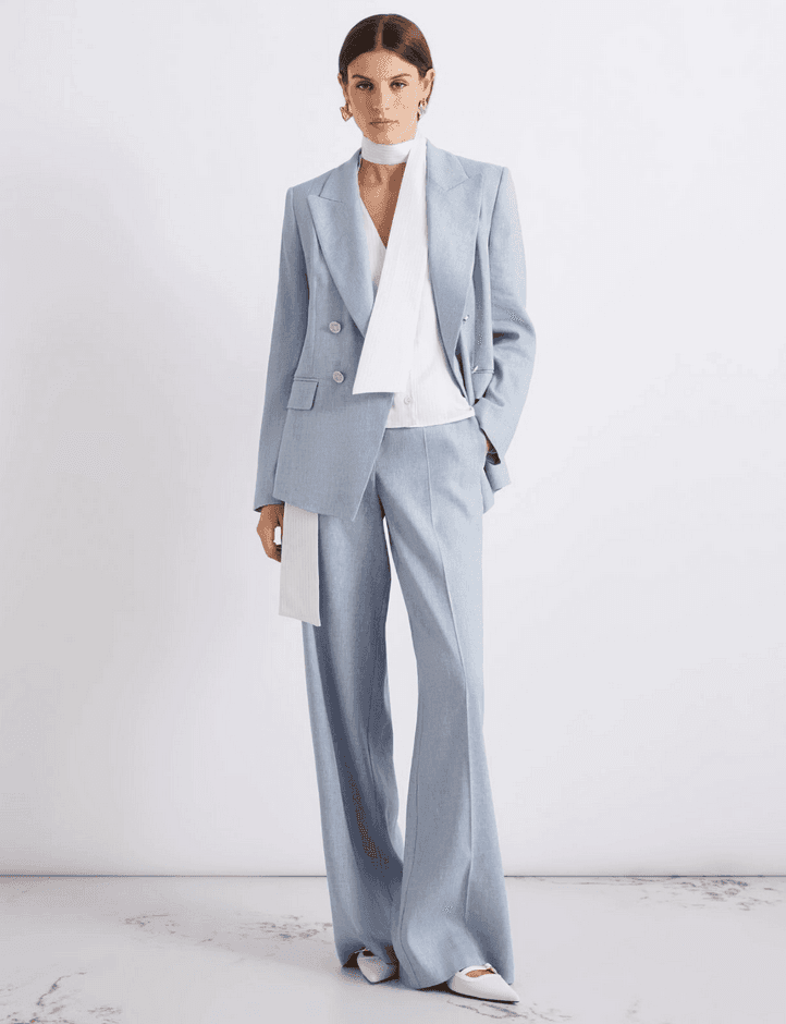 MARELLA giacca misto lino donna azzurro - 4