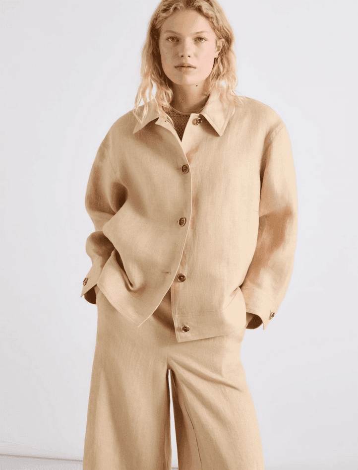 MARELLA giacca in lino donna daino - 2