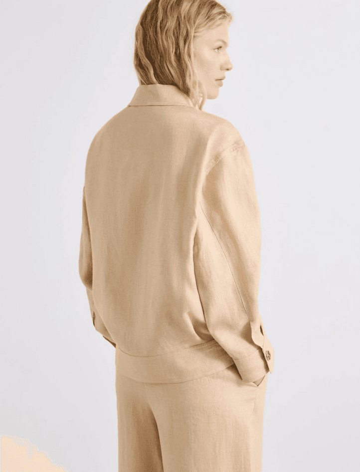 MARELLA giacca in lino donna daino - 5