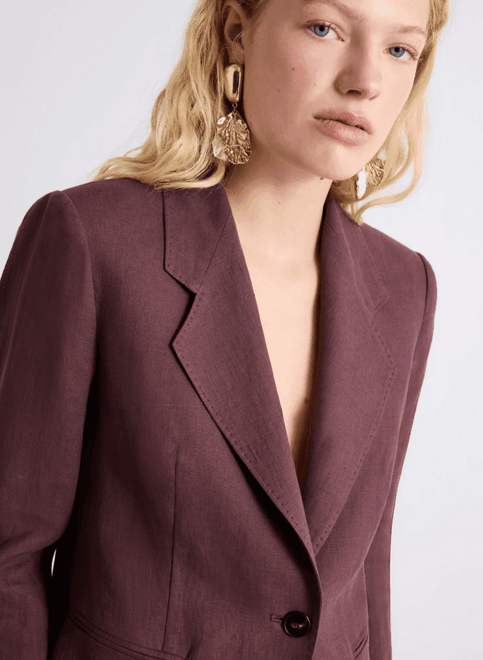 MARELLA giacca in lino donna marrone - 3