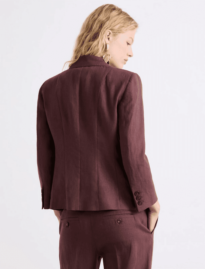 MARELLA giacca in lino donna marrone - 5