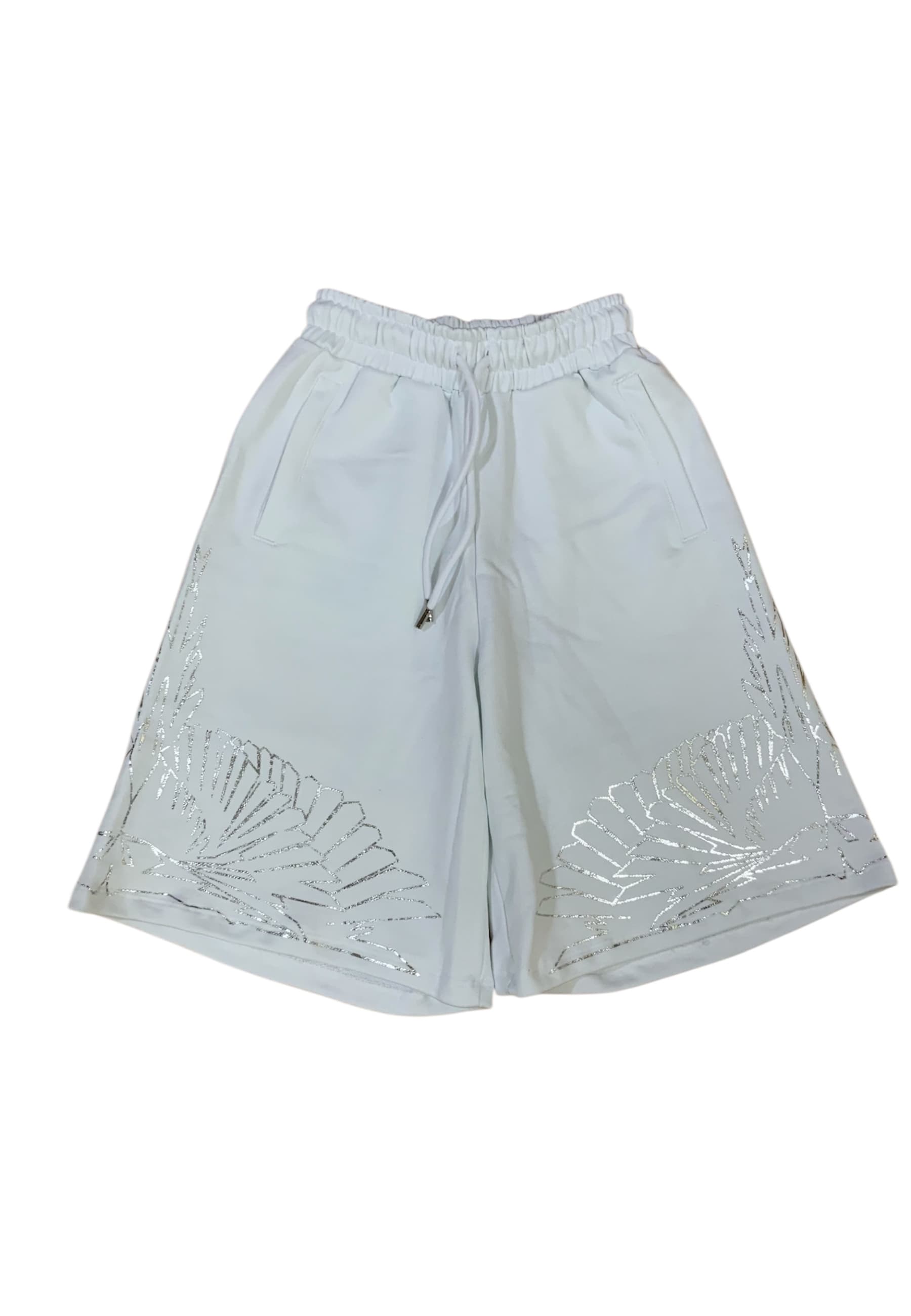 COUNTY OF MILAN Bermuda in felpa Donna  silver wings - 2