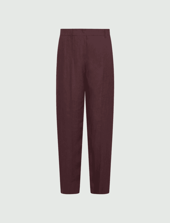 MARELLA pantalone in tela di lino donna marrone - 6