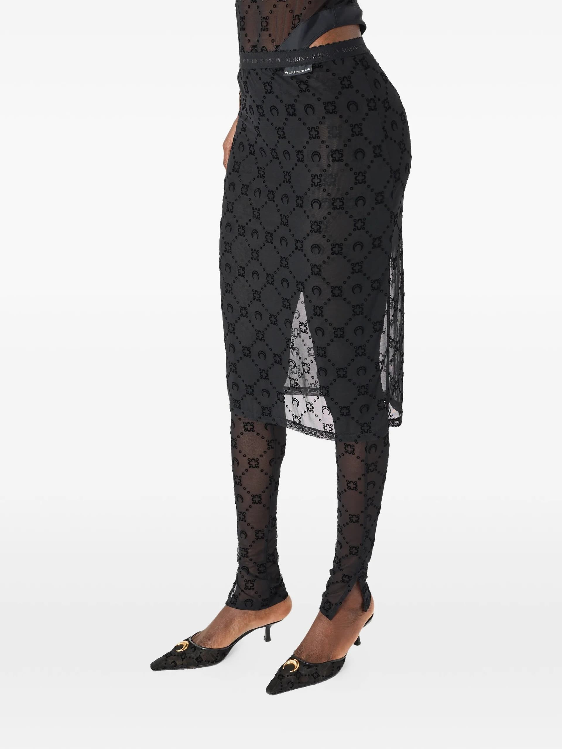 MARINE SERRE Marine Serre - Pantaloni Neri da Donna - 4