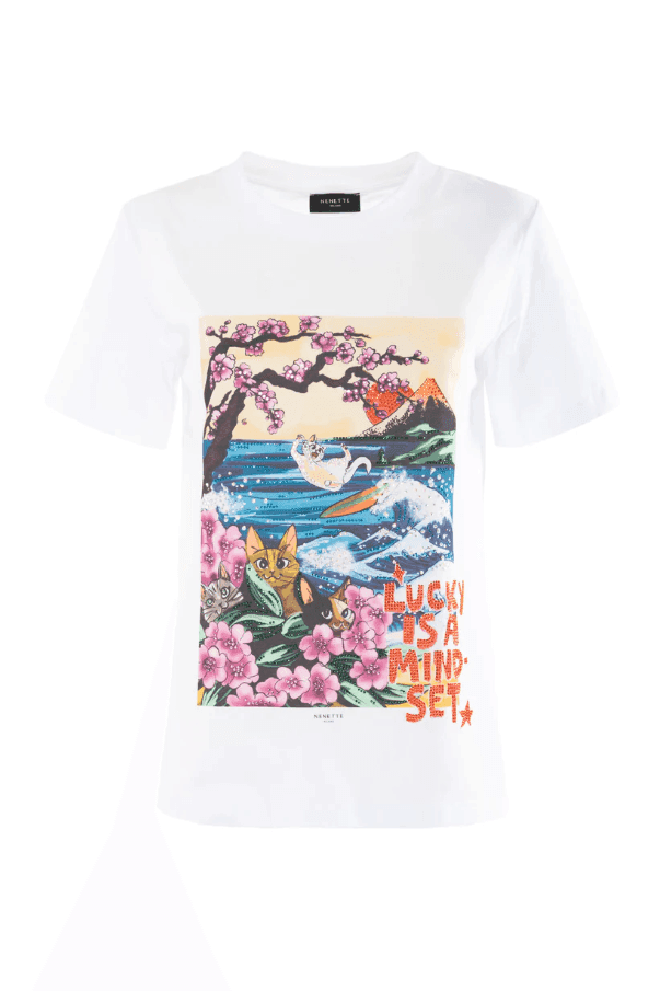 NENETTE t-shirt con stampa donna bianco