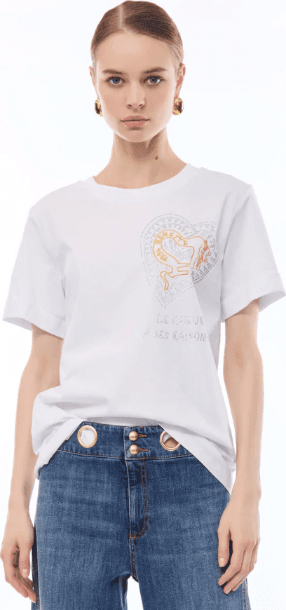 NENETTE t-shirt cuore donna bianco - 2