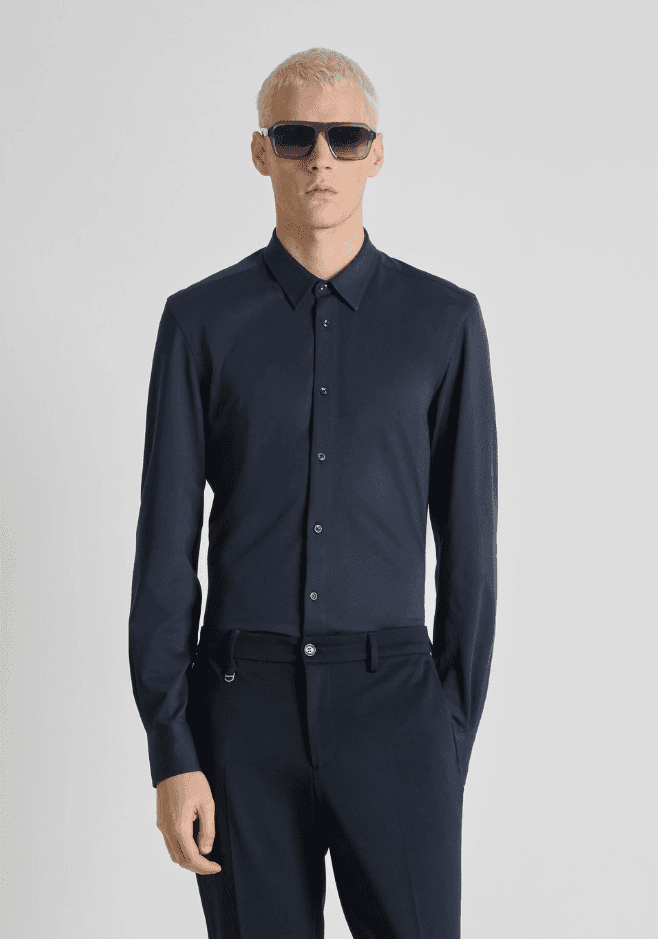 Antony Morato camicia slim fit uomo blue marine - 4