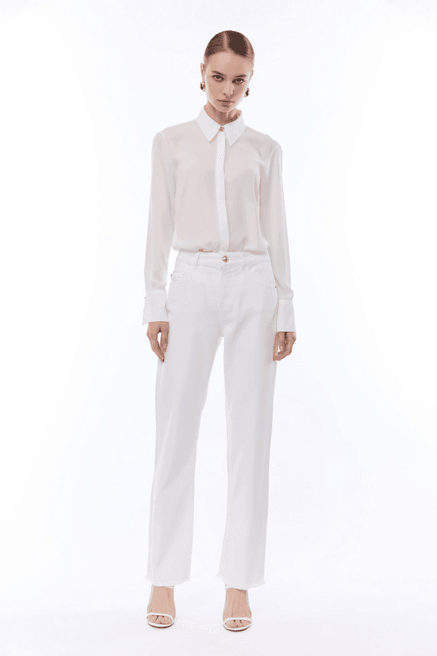 NENETTE pantalone donna avorio - 2