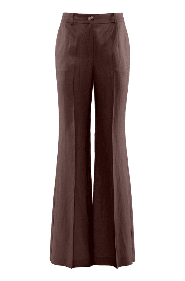 NENETTE pantalone a zampa donna cacao - 3