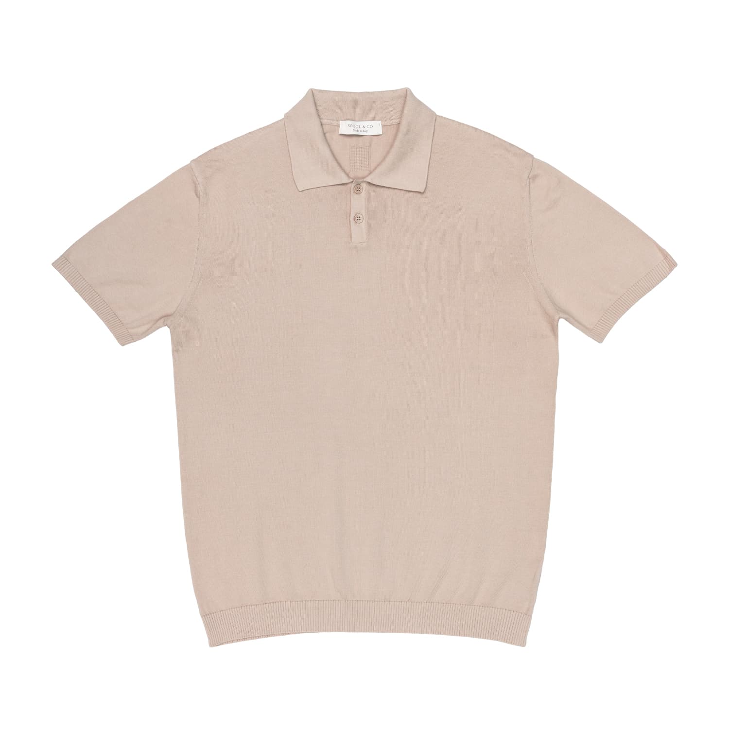 WOOL &amp; CO Maglia MM Uomo Wool &amp; Co Polo Pettinato Sand - 4