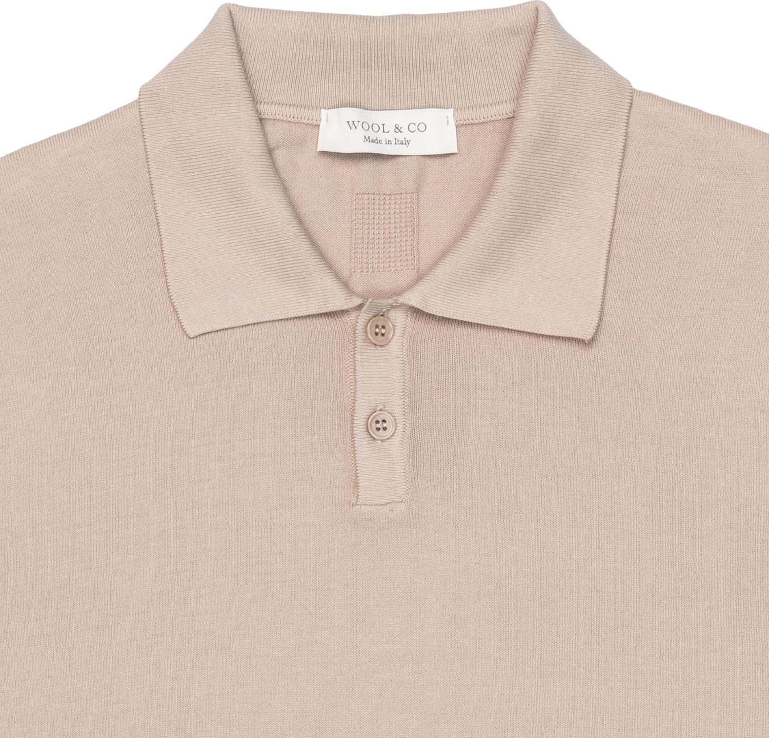 WOOL &amp; CO Maglia MM Uomo Wool &amp; Co Polo Pettinato Sand - 2