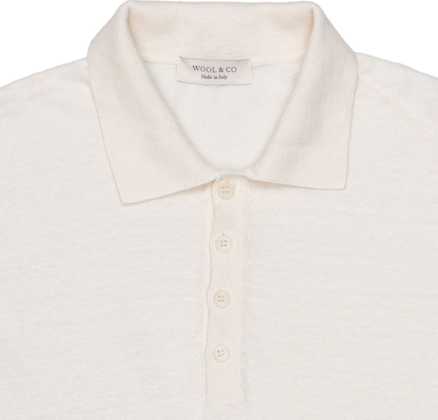 WOOL &amp; CO Polo MM Uomo Wool &amp; Co Pettinato Lino Ecru - 2
