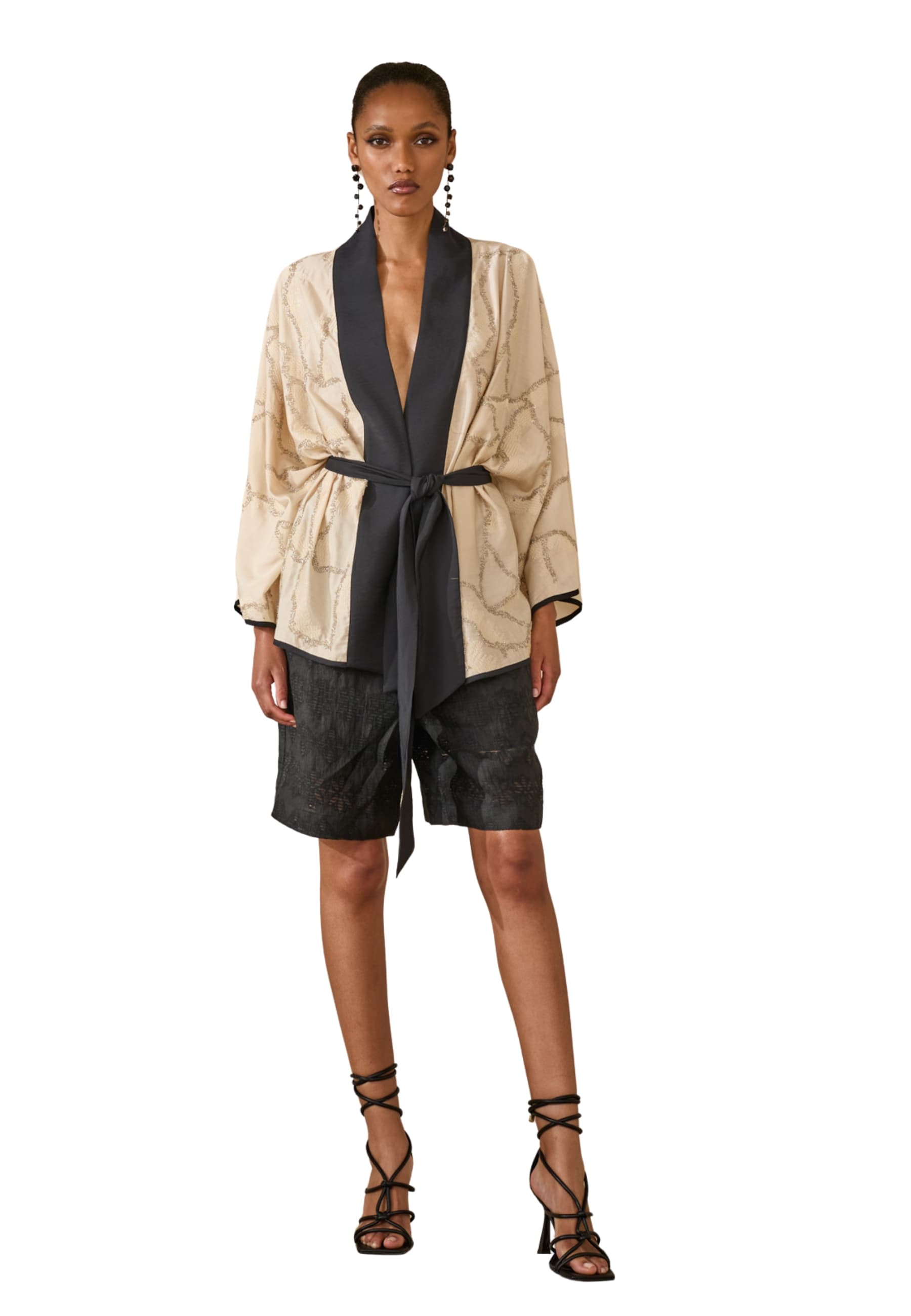 SOUVENIR kimono Donna  collo nero - 4