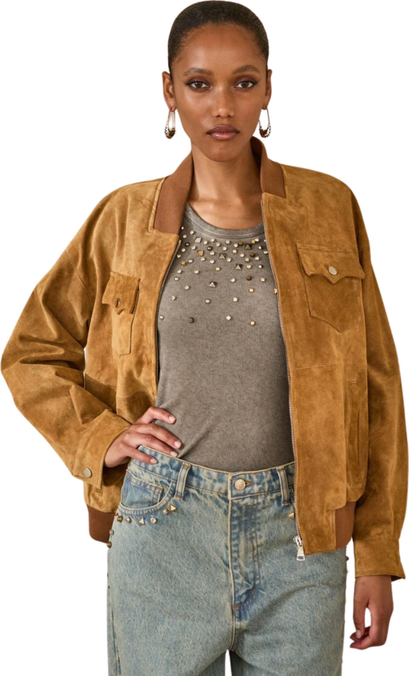 SOUVENIR bomber Donna  in pelle effetto renna - 3