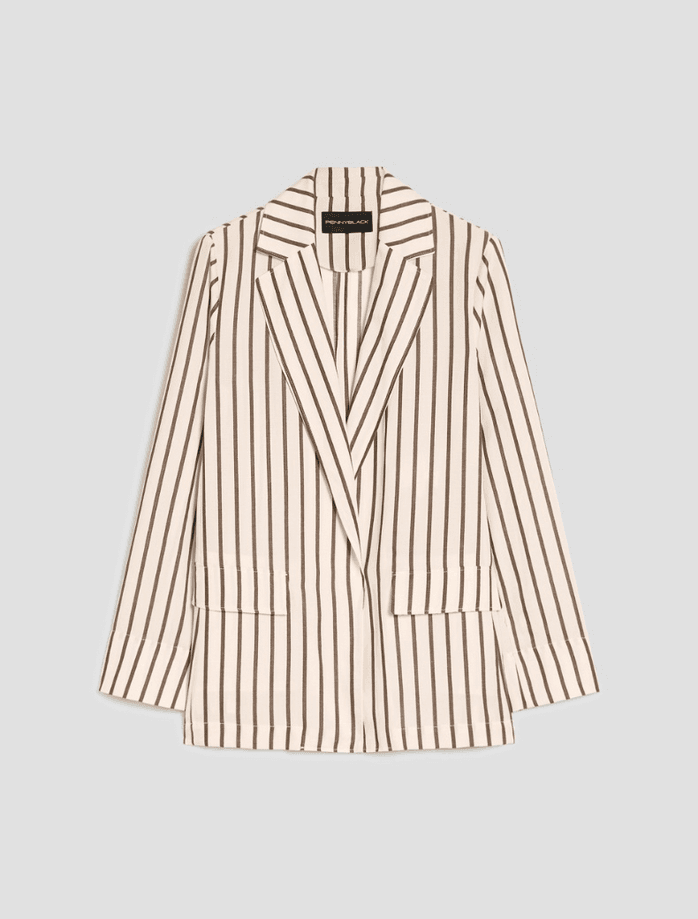 PENNYBLACK blazer in blend di lino donna avorio - 6