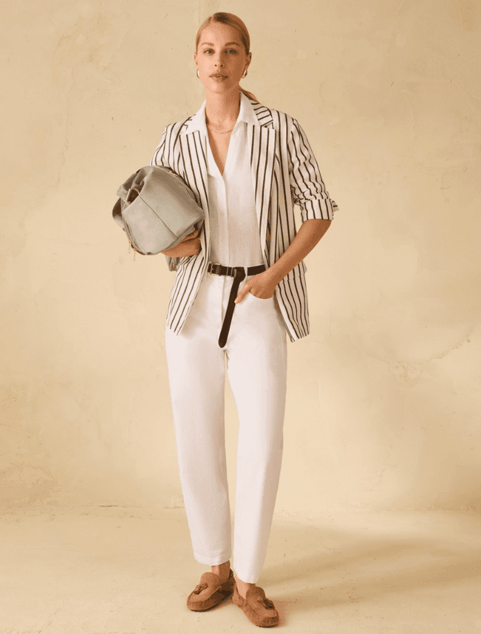 PENNYBLACK blazer in blend di lino donna avorio - 5