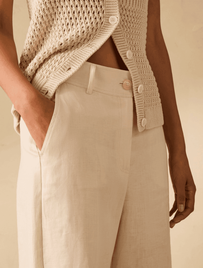 PENNYBLACK pantaloni ampi donna bianco lana - 3