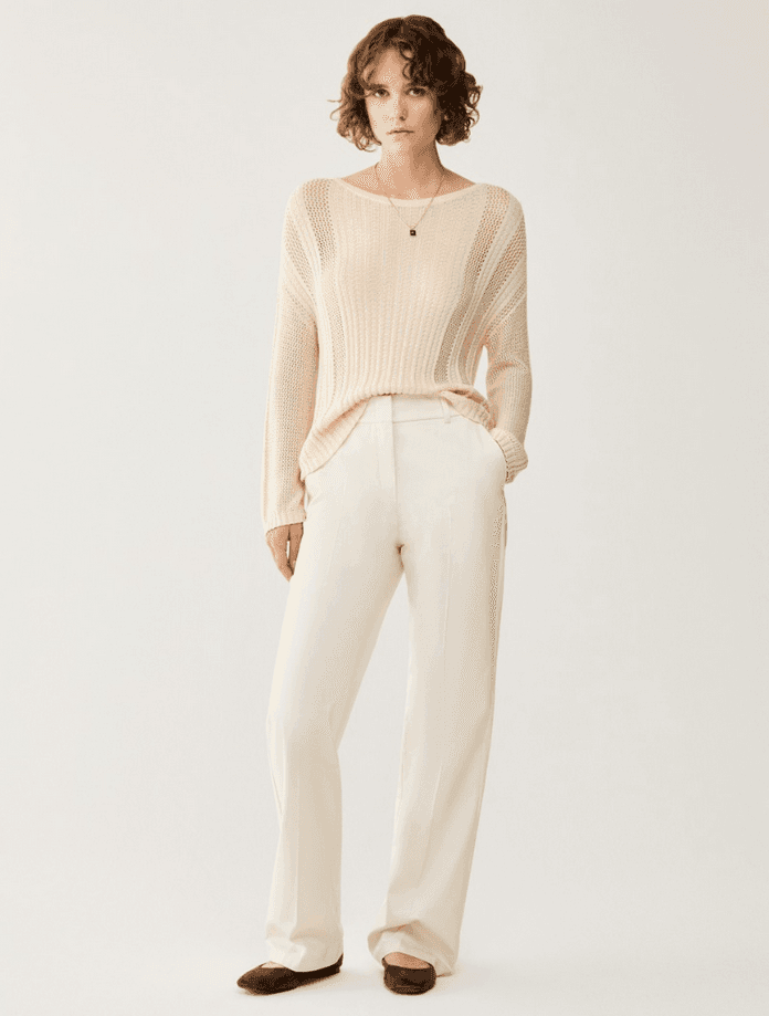 PENNYBLACK pantalone flare in raso donna avorio - 2