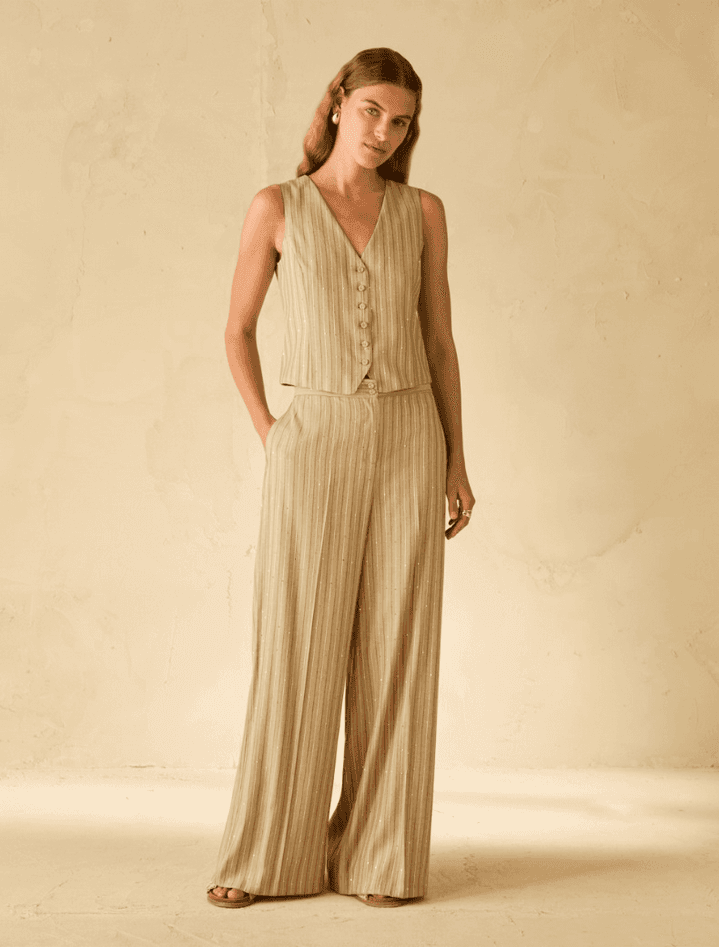 PENNYBLACK pantalone gessato donna salvia - 2