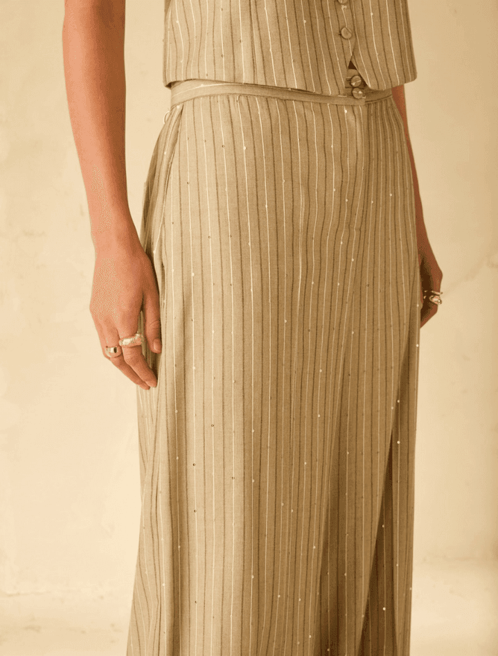 PENNYBLACK pantalone gessato donna salvia - 3