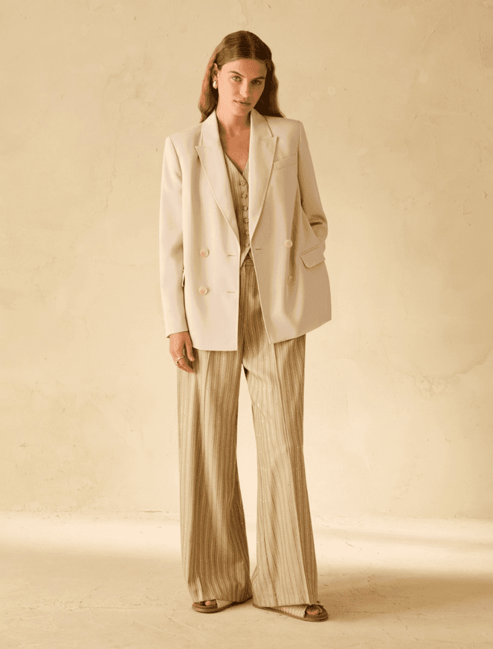 PENNYBLACK pantalone gessato donna salvia - 4