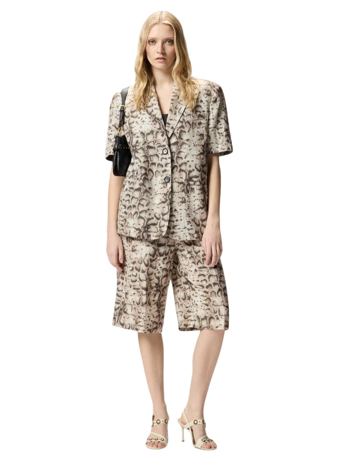 Pinko giacche donna pinko - brindisi giacca tela di lino - beige - 3