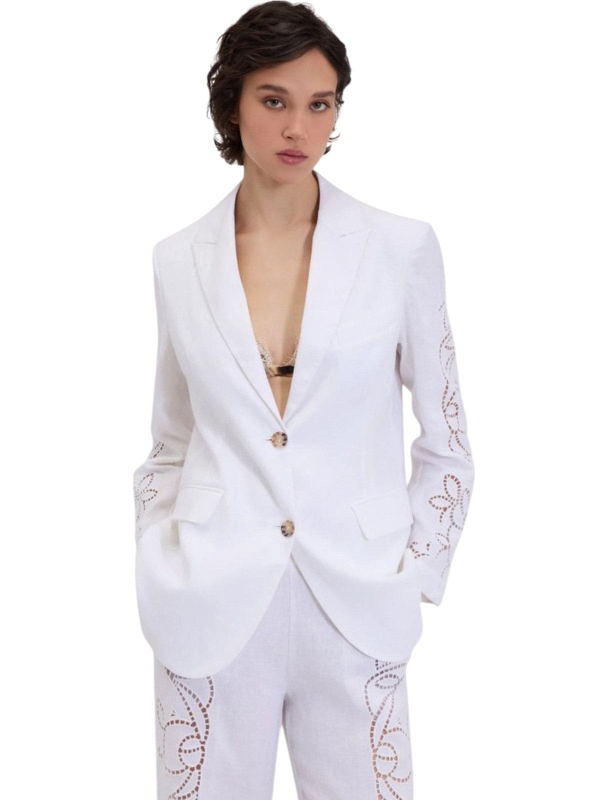 ERMANNO SCERVINO giacche donna ermanno scervino - blazer - bianco - 3