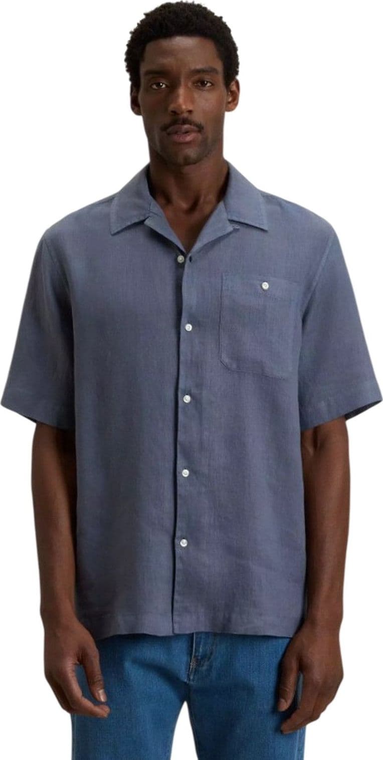 Woolrich altro (camicie) uomo woolrich - s/s linen shirth slate black - n.d. - 2