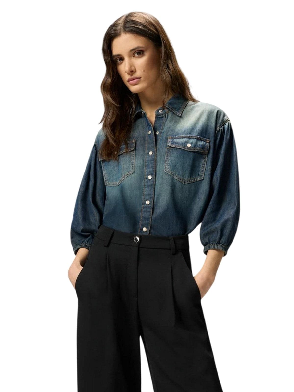 Pinko camicie donna pinko - danae camicia light denim - denim - 3