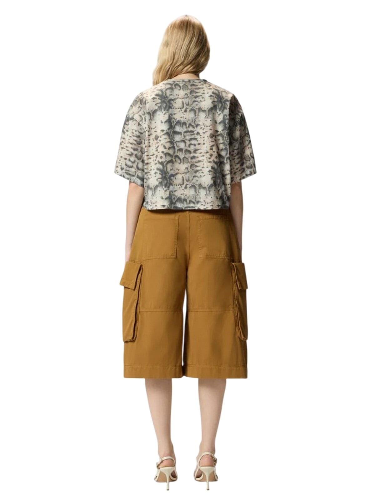 Pinko t-shirt donna pinko - terni t-shirt jersey snake - beige - 4