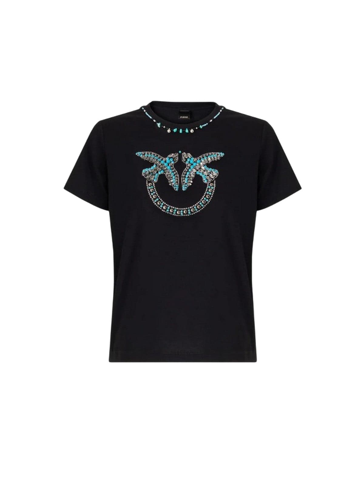 Pinko t-shirt donna pinko - fidenza t-shirt jersey logo - multicolore - 5