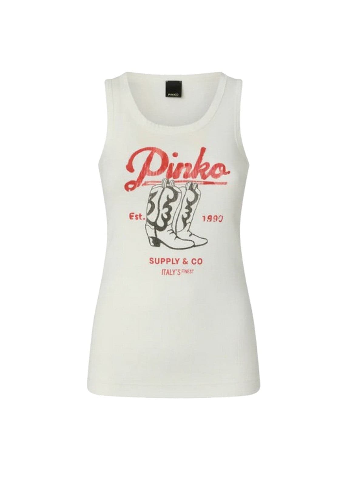 Pinko canotte e top donna pinko - budrio canotta costina - bianco - 3