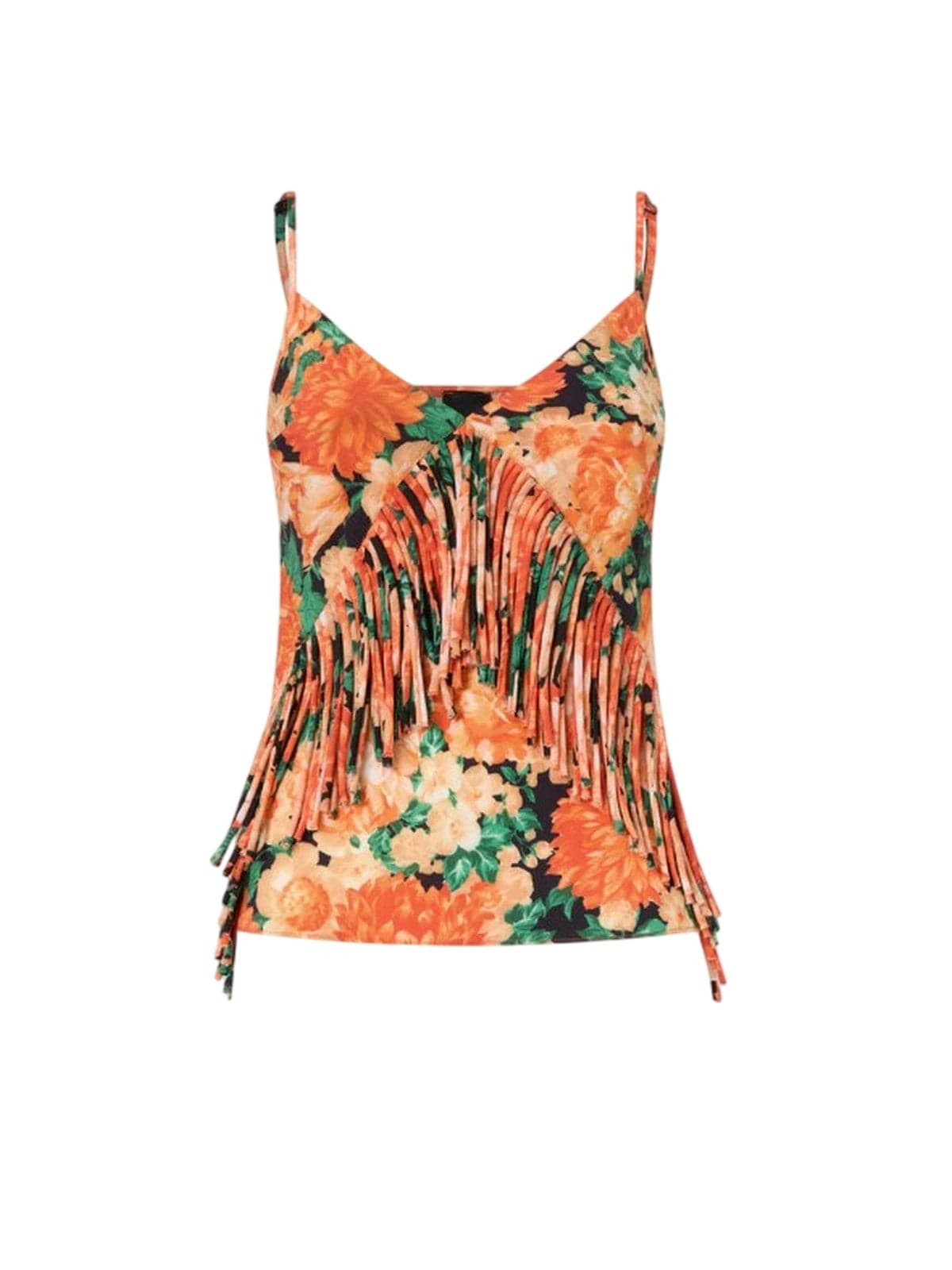 Pinko canotte e top donna pinko - caneto top tela washed - arancione - 5
